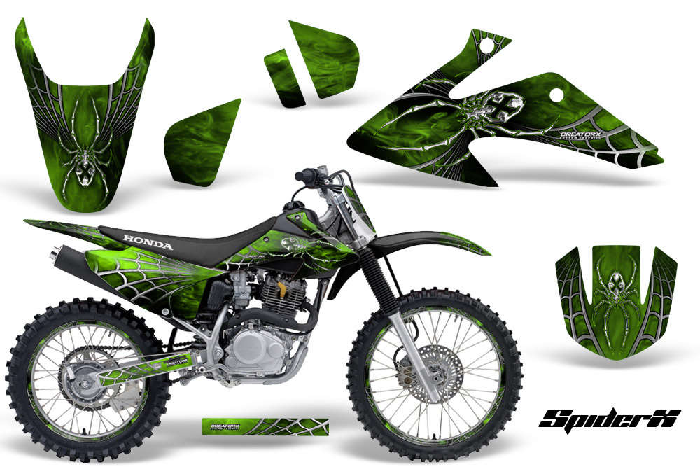 Honda CRF150 CRF230 08-10 Graphics Kit SpiderX Green NP Rims